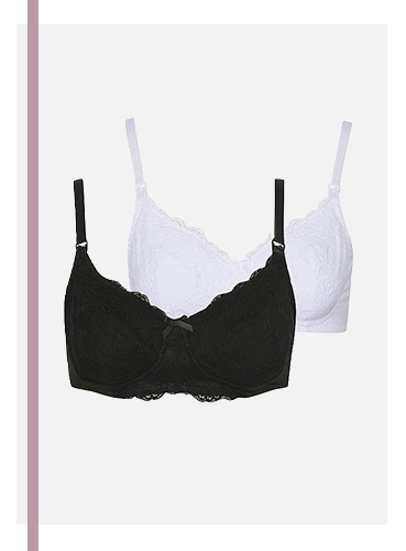 Comfortable and pretty, these lace nursing bras are designed with detachable drop straps