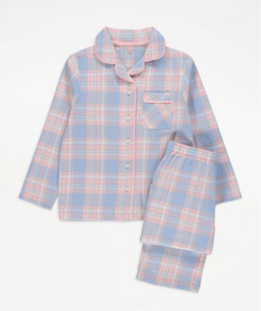Blue checked shirt pyjamas gift set