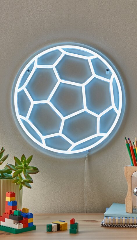 A football neon wall light.