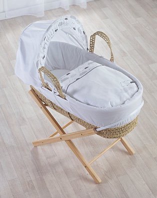 Kinder Valley Silver Lining Moses Basket and Folding Stand Bundle