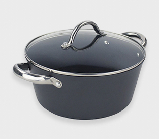 Pot with lid and chrome handles