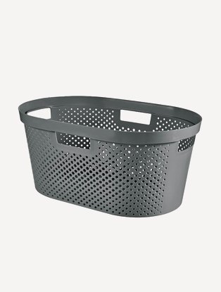 Grey plastic basket