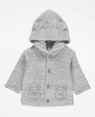 Disney Winnie the Pooh Grey Knitted Hooded Cardigan.