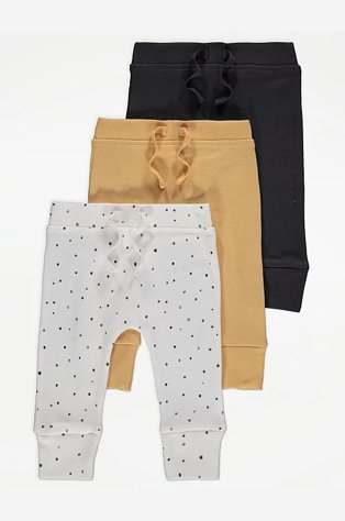 Grey, Yellow and White Spotty Print Joggers.