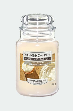 Vanilla scented Yankee candle.