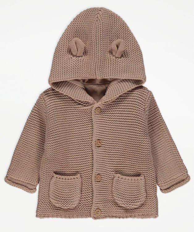 Tan Knitted Bear Ears Cardigan