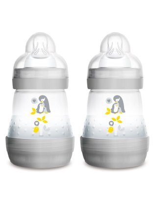 Two baby bottles.
