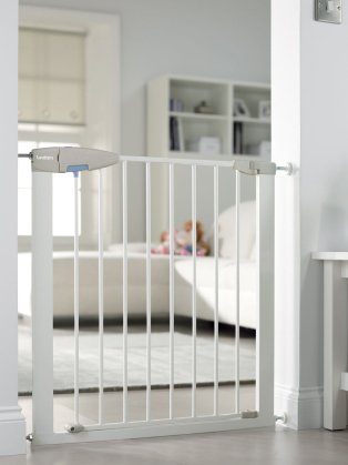 Baby gate in house.