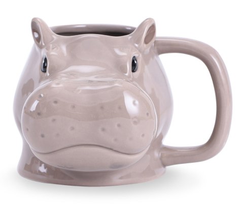 A grey hippo mug.