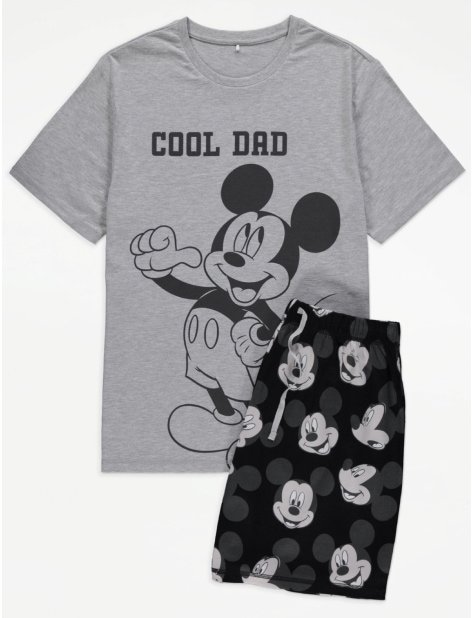 Black and grey Mickey Mouse slogan pjs.