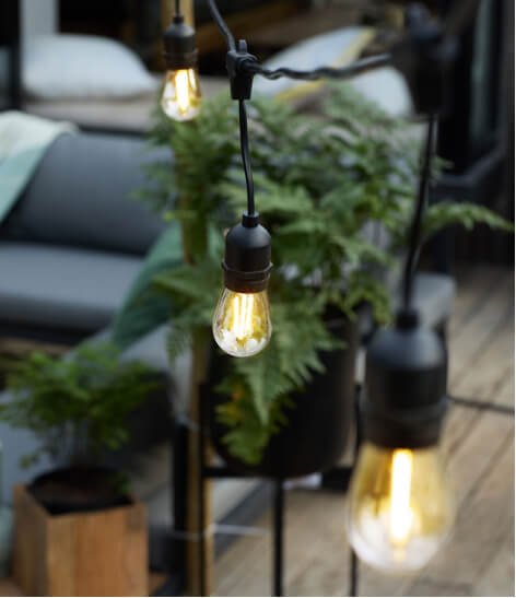 Hanging garden lights.