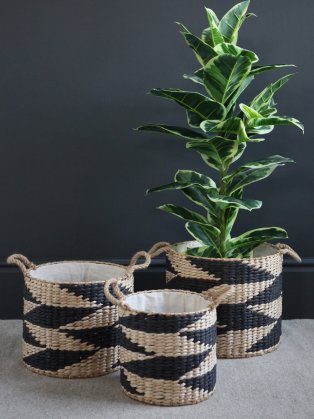 Patterened baskets.